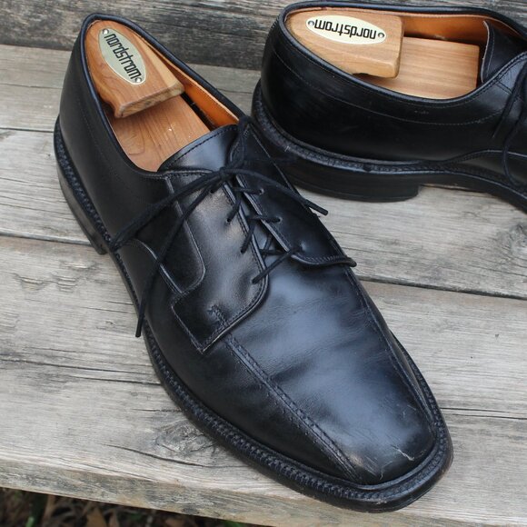 GUC, Allen Edmonds 'Hillcrest' Black Leather Derby, Men's 9.5 D, Made in USA - Picture 2 of 14